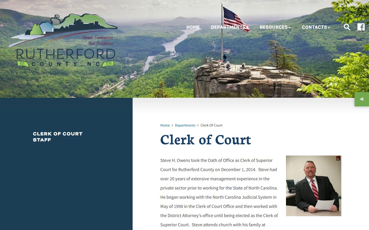 Rutherford County court records clerk contact page